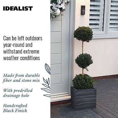 IDEALIST Lite Straw Ribbed Square Outdoor Planter