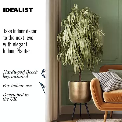 IDEALIST Lite Round Planter on Legs, Round Pot Plant Stand Indoor