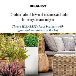 IDEALIST Lite Tall Square Contemporary Light Concrete Planter