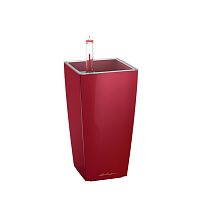 LECHUZA MINI CUBI Scarlet Red High Gloss Poly Resin Self-watering Plan...
