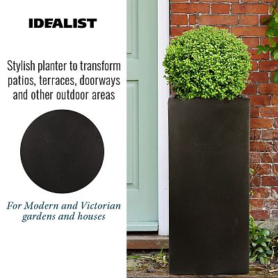 IDEALIST Lite Tall Square Contemporary Light Concrete Planter
