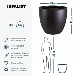 IDEALIST Lite Contemporary Light Concrete Egg Planter