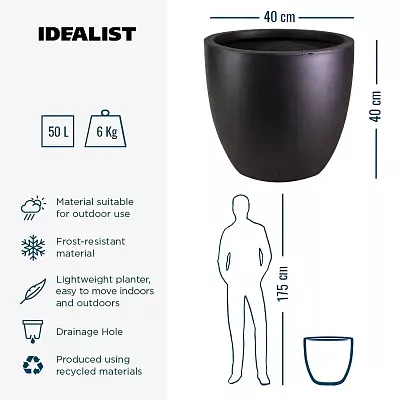 IDEALIST Lite Contemporary Light Concrete Egg Planter