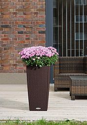 LECHUZA CUBICO Cottage Square Tall Poly Resin Self-watering Planter