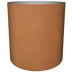 Cortenstyle Standard on Wheels Round Planter IN\OUT