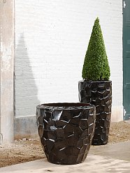 Ceramic Round Tall Glossy Planter Pot In/Out