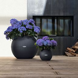 LECHUZA PURO Color Round Poly Resin Self-watering Planter