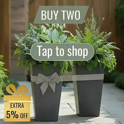 IDEALIST Lite Tall Tapered Contemporary Light Concrete Planter