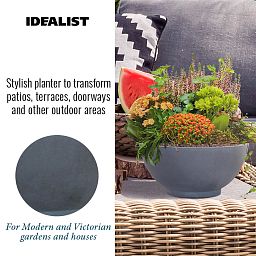 IDEALIST Lite Dish Style Smooth Bowl Outdoor Planter