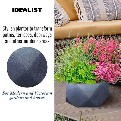 IDEALIST Lite Faceted Effect Bowl Planter Indoor Plant Pot