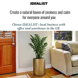 IDEALIST Lite Tall Round Metallic Indoor Planter