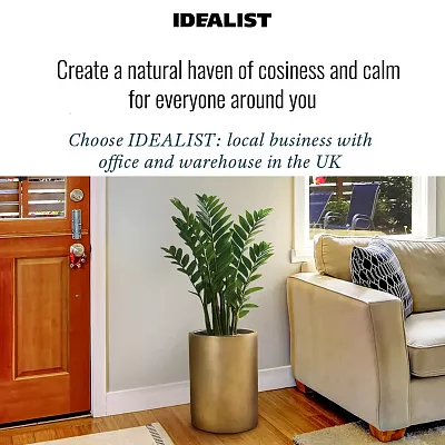 IDEALIST Lite Tall Round Metallic Indoor Planter
