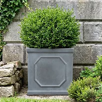 IDEALIST Lite Chelsea Flower Box Square Garden Planter, Faux Lead Grey...