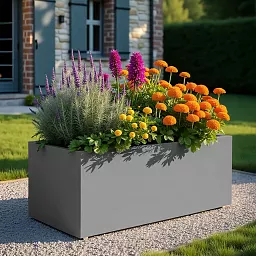 IDEALIST Lite Contemporary Light Concrete Trough Planter