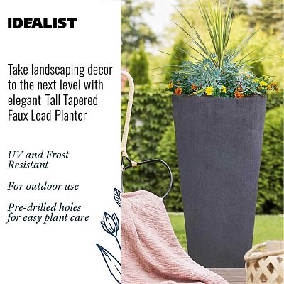 IDEALIST Lite Tall Tapered Contemporary Light Concrete Planter