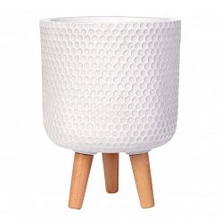 IDEALIST Lite Honeycomb Style Cylinder Planter on Legs, Round Pot Plant Stand Indoor