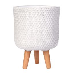 IDEALIST Lite Honeycomb Style Cylinder Planter on Legs, Round Pot Plant Stand Indoor