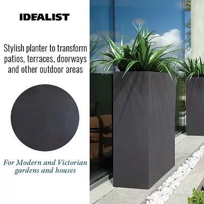 IDEALIST Lite Narrow Contemporary Light Concrete Trough Planter