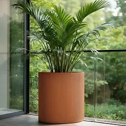Atlas Round Tall Corten Steel Outdoor Planter