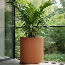 Atlas Round Tall Corten Steel Outdoor Planter