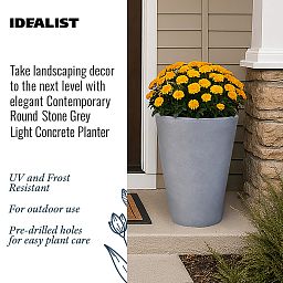 IDEALIST Lite Contemporary Round Light Concrete Planter