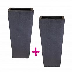 IDEALIST Lite Tall Tapered Contemporary Light Concrete Planter Set