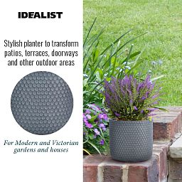IDEALIST Lite Honeycomb Style Cylinder Round Outdoor Planter