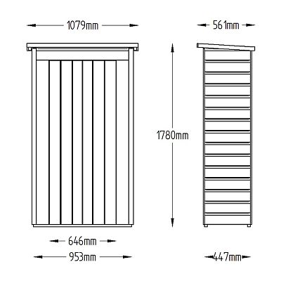 Installed Outdoor Pressure Treated Wooden Shiplap Pent Tall Garden Store by Forest Garden
