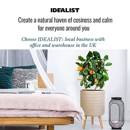 IDEALIST Lite Plaited Style Cylinder Planter on Legs, Round Pot Plant Stand Indoor