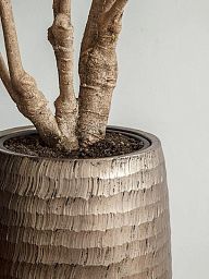 Opus Hammered Polystone Tall Planter + Liner | Round Large Indoor Plant Pot