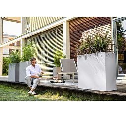 LECHUZA CANTO Stone Wide Trough Poly Resin Floor Self-watering Planter
