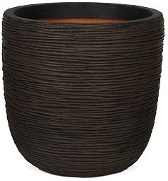 Round Egg Resin Planter by Cadix Capi Tutch Ribbed