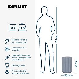 IDEALIST Lite Modern Ribbed Cylinder Round Outdoor Planter