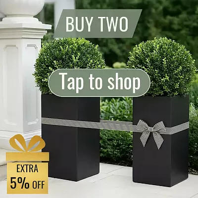 IDEALIST Lite Tall Square Contemporary Light Concrete Planter