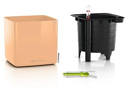 LECHUZA CUBE Glossy Square Poly Resin Indoor Self-watering Planter