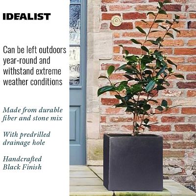 IDEALIST Lite Square Box Contemporary Light Concrete Planter
