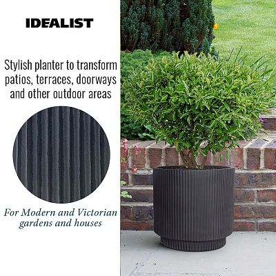 IDEALIST Lite Vertical Ribbed Cylinder Outdoor Planter