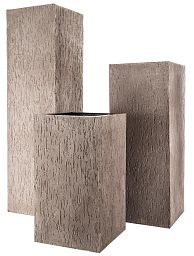 Beton Fiberglass Square Tall Concrete Planter Pot In/Out