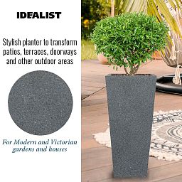 IDEALIST Lite Textured Concrete Effect Tall Tapered Outdoor Planter