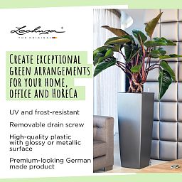 LECHUZA CUBICO ALTO Square Tall Poly Resin Self-watering Planter