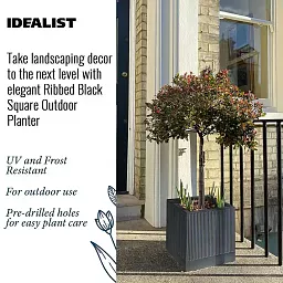 IDEALIST Lite Ribbed Square Outdoor Planter