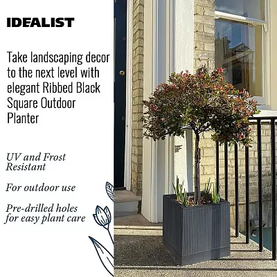 IDEALIST Lite Ribbed Square Outdoor Planter