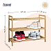 Froppi Bamboo Multi-Purpose Shoe Rack for Shoe Storage 3-Tier Wooden Shoe Shelf and Organiser
