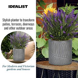 IDEALIST Lite Leaf Embossed Round Planter