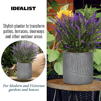 IDEALIST Lite Leaf Embossed Round Planter