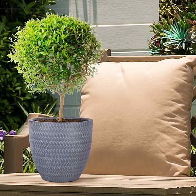 IDEALIST Lite Plaited Style Round Planter Outdoor Plant Pot
