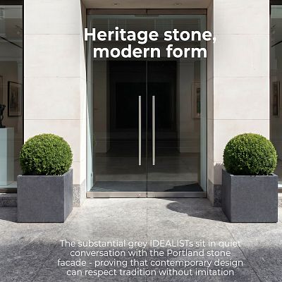 IDEALIST Lite Textured Concrete Effect Square Outdoor Planter