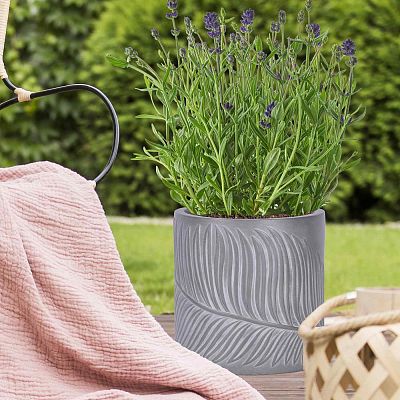 IDEALIST Lite Leaf Embossed Round Planter