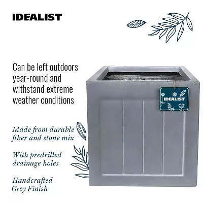 IDEALIST Regency Light Stone Square Garden Planter