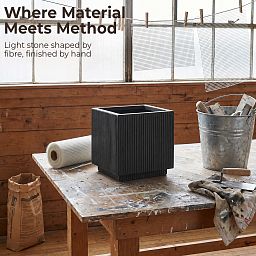 IDEALIST Lite Vertical Ribbed Square Effect Outdoor Planter
